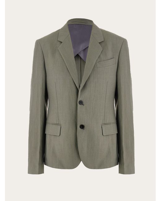 Ferragamo Green Single Breasted Tailored Blazer for men