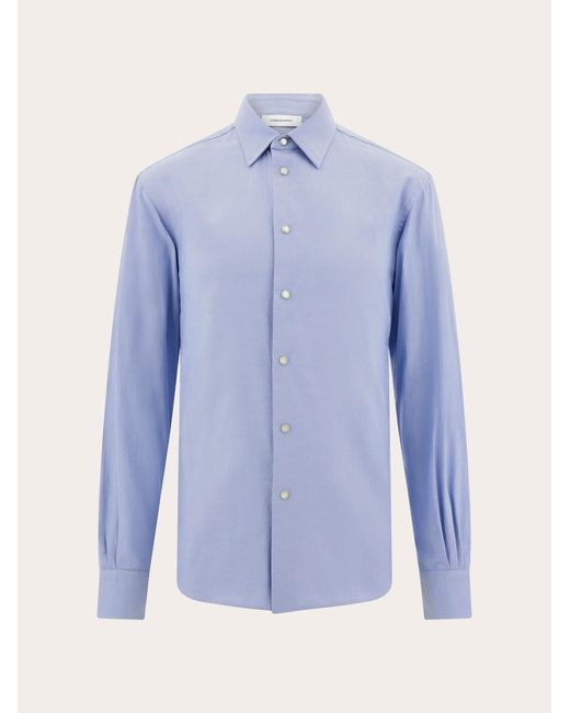 Ferragamo Blue Oxford Shirt for men