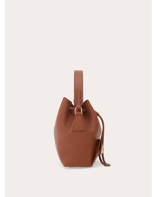 Ferragamo Brown Multipocket Bucket Bag