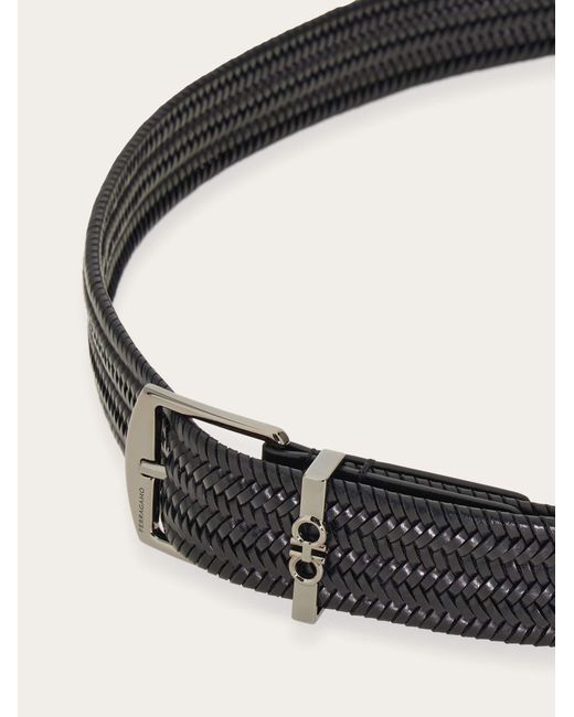 Ferragamo Black Woven Belt for men