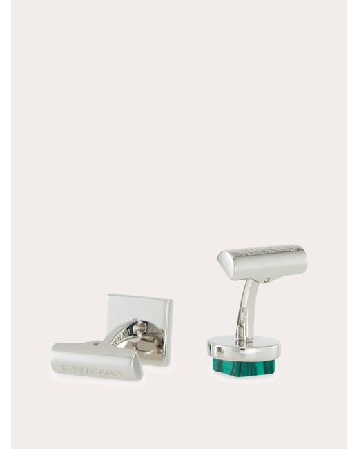 Ferragamo Green Semi Precious Stone Cufflinks for men