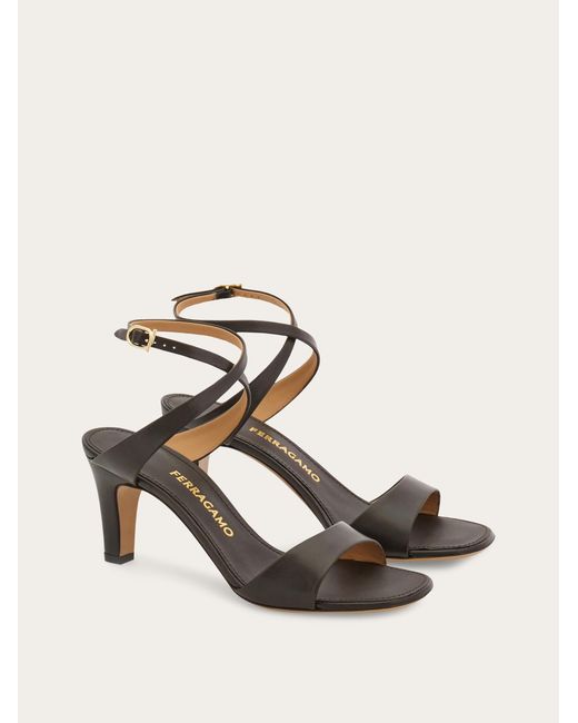 Ferragamo Natural Mid Heel Sandal