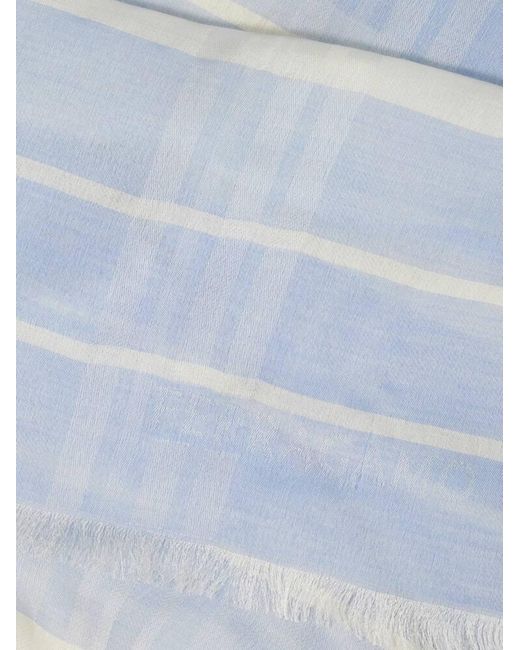 Ferragamo Blue Check Stole for men