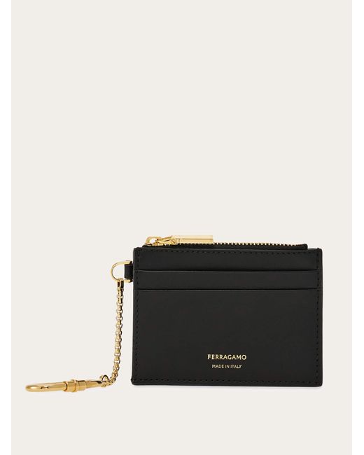Donna Portacarte Con Portachiavi di Ferragamo in Black