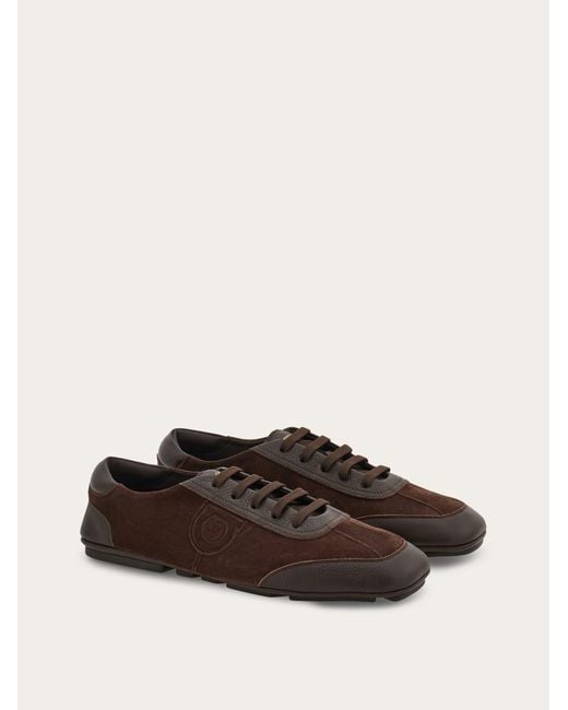 Ferragamo Herren Driver-Schnürschuh Größe .5 in Brown für Herren