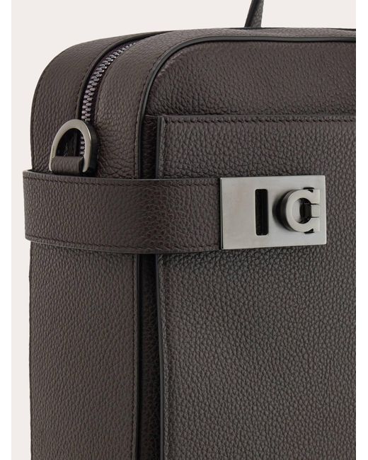 Ferragamo Black Briefcase With Hug Buckle (M) for men