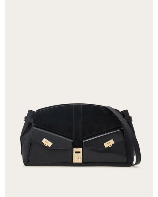 Ferragamo Black Multipocket Hug Crossbody Bag