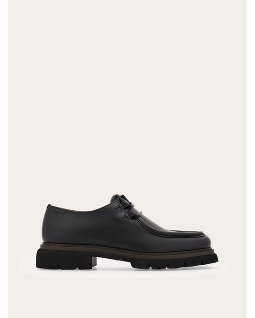 Ferragamo Black Chunky Lace-Up .5 for men