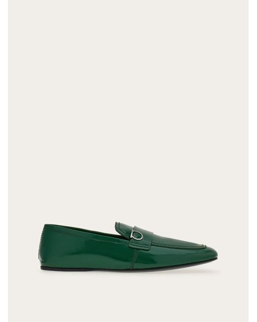 Ferragamo Green Loafer With Gancini Ornament for men