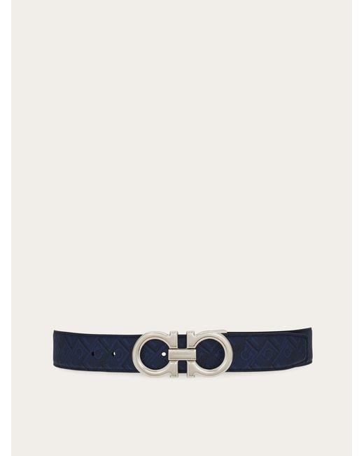 Ferragamo White Reversible And Adjustable Gancini Belt for men