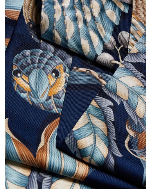 Ferragamo Blue Parrots Print Bandeau