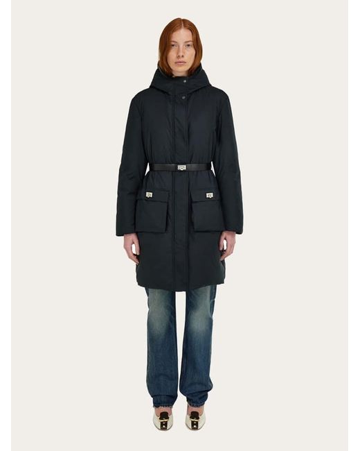 Ferragamo Blue Padded Parka Jacket