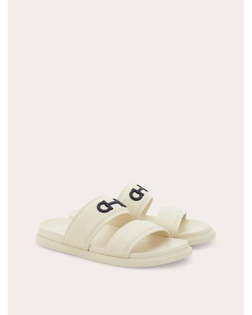 Ferragamo Natural Gancini Ornament Slide for men