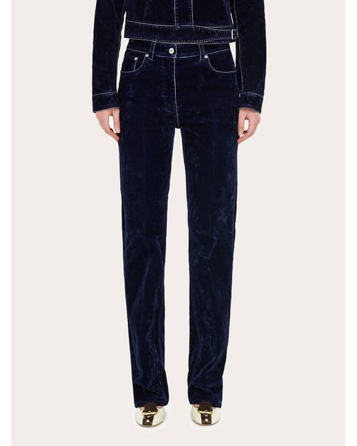 Ferragamo Blue Five Pocket Trouser