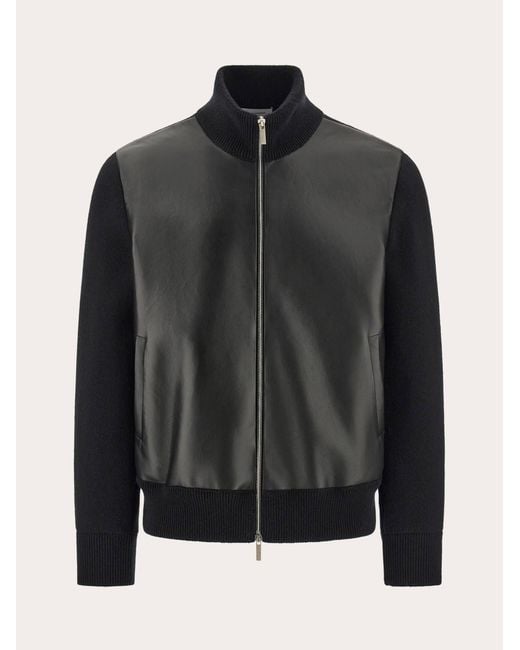 Ferragamo Black Bomber Jacket for men