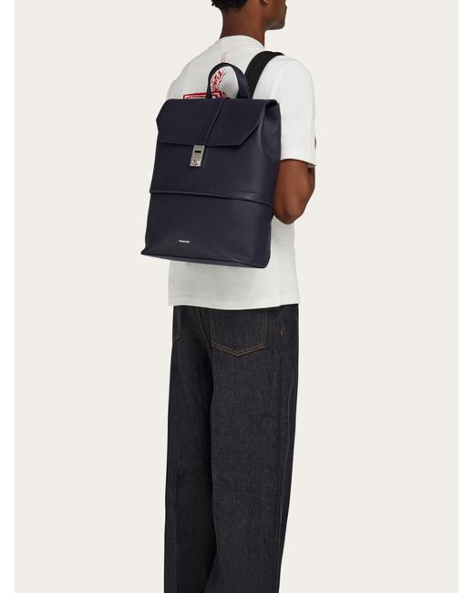Hommes Sac À Dos Avec Boucle Gancini Bleu Ferragamo pour homme en coloris Blue