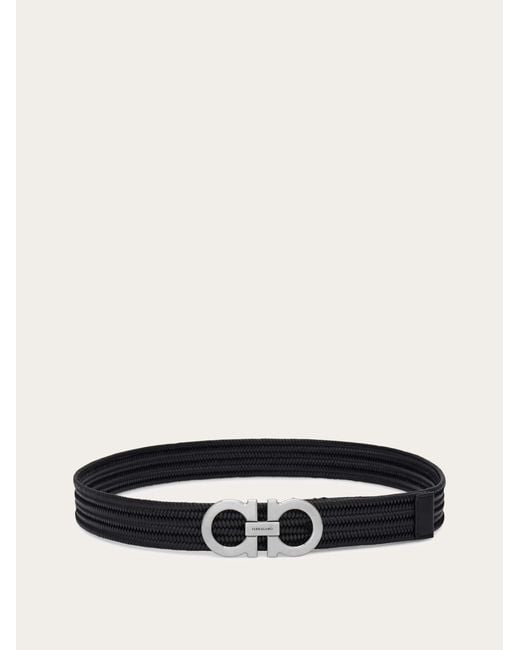 Ferragamo Black Gancini Stretch Belt for men