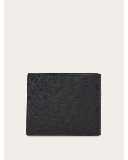 Ferragamo Black Wallet With Custom Metal Plate for men