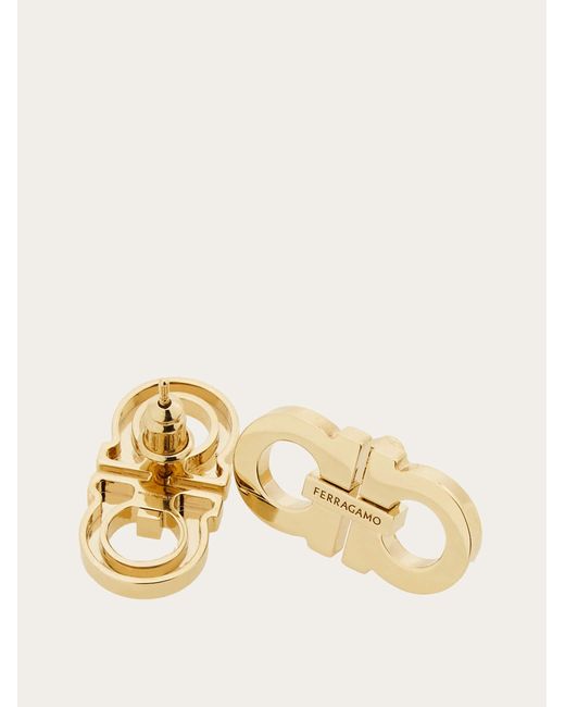 Ferragamo Natural Double Gancini Earrings