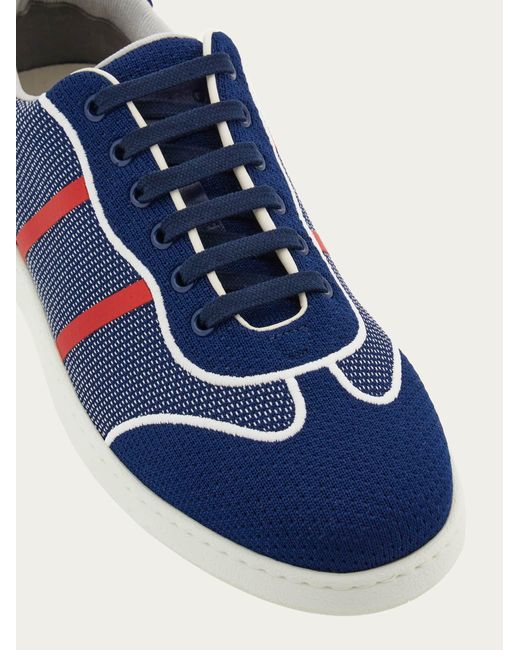 Ferragamo Herren Low-Top-Sneaker aus Funktionsmaschenware in Blue für Herren