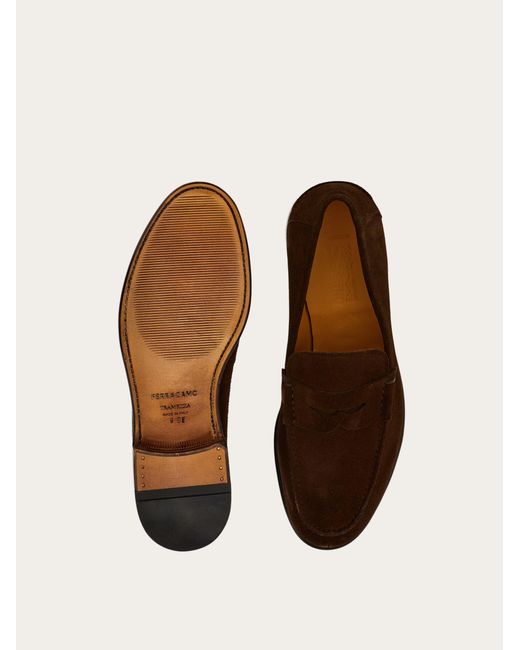 Ferragamo White Tramezza Penny Loafer for men