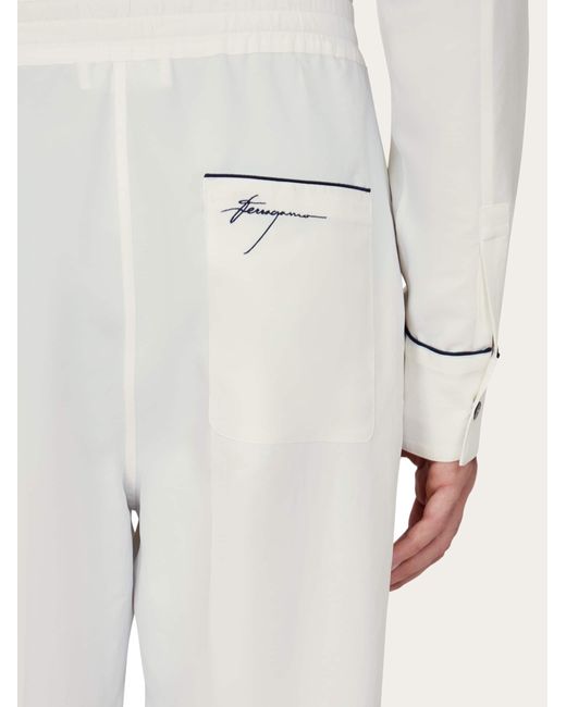 Ferragamo White Pajama Trouser for men