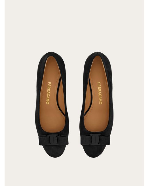 Ferragamo Black Vara Bow Block Heel Pump