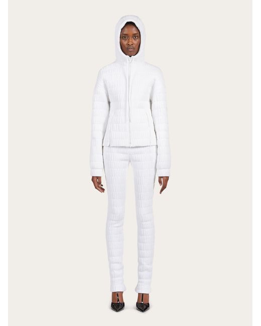 Quilted nylon trouser Ferragamo en coloris White