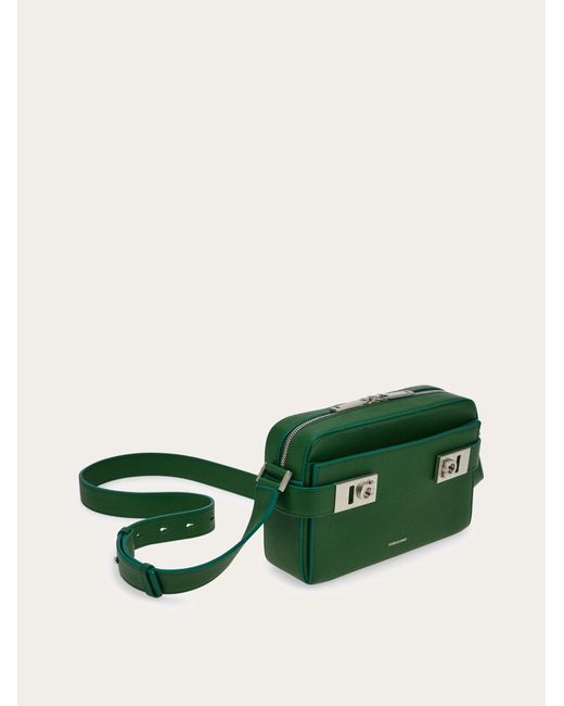 Ferragamo Green Shoulder Bag With Gancini Buckles for men
