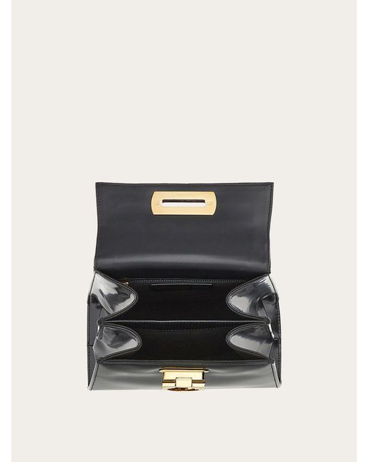 Ferragamo Black Iconic Top Handle (M)
