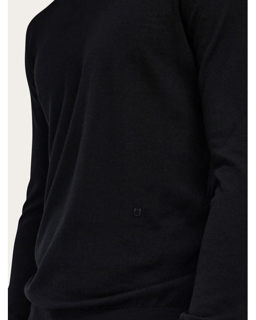 Ferragamo Blue Crew Neck Pullover for men