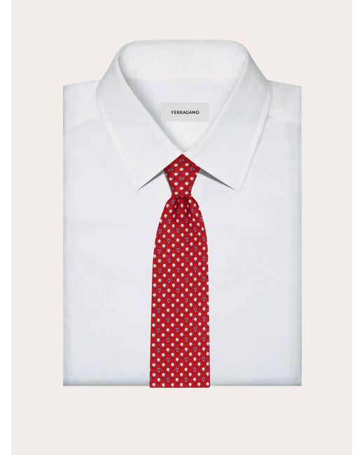 Hommes Cravate En Soie Imprimé Golf Rouge Ferragamo pour homme en coloris Red