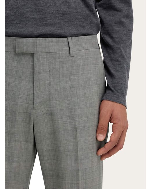 Ferragamo Gray Prince Of Wales Check Suit for men