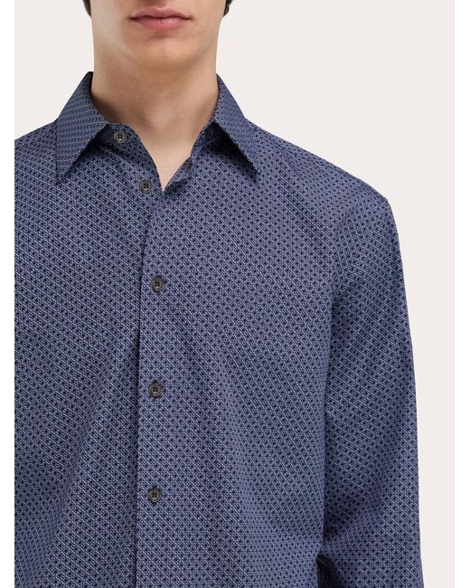 Ferragamo Blue Monogram Shirt for men