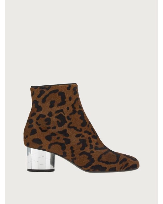 Botines con tacón espejo Ferragamo de color Marrón - Lyst