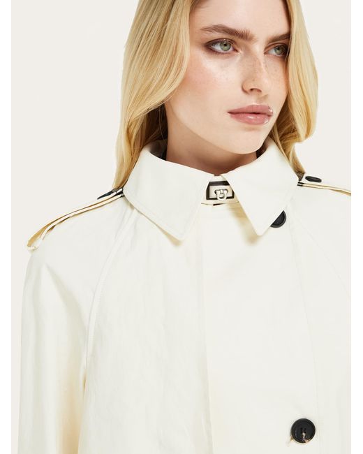 Ferragamo Natural Coated Linen Trench