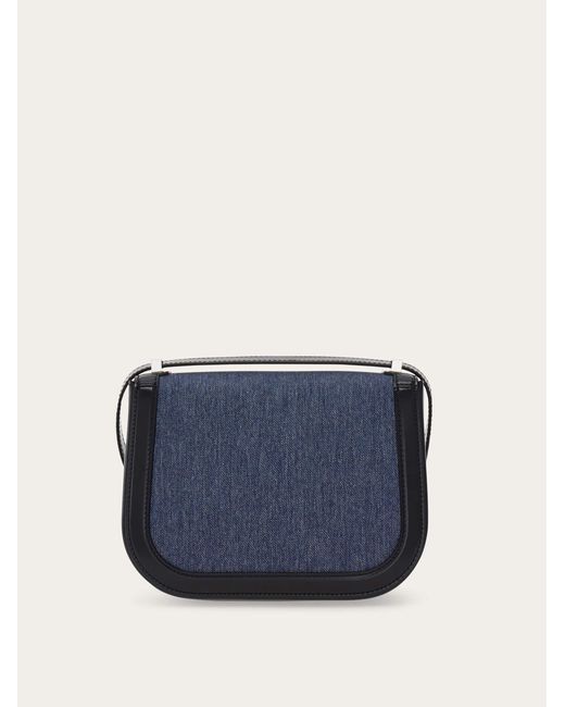 Ferragamo Blue Double Gancini Crossbody Bag (Xs)