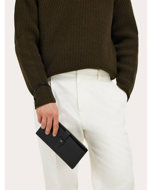 Ferragamo Black Gancini Document Holder for men
