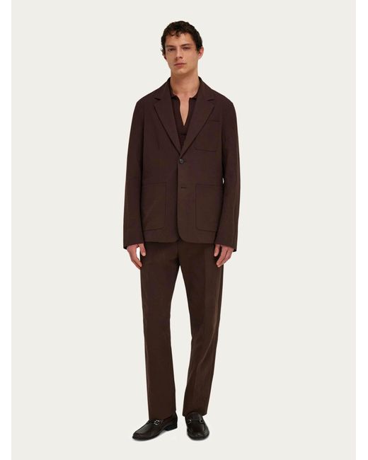 Ferragamo Brown Single Breasted Blazer for men