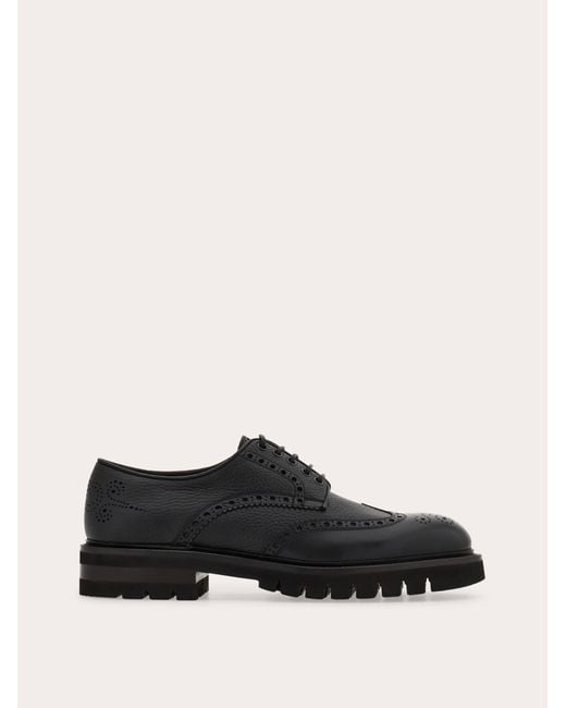 Ferragamo Black Derby Brogue for men