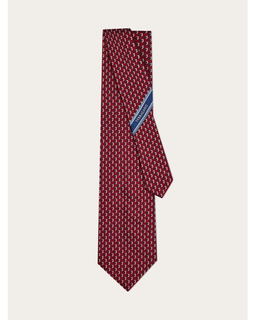 Ferragamo Red Bicolor Gancini Jacquard Tie for men