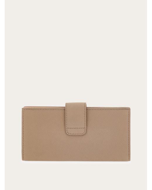 Ferragamo Natural Double Gancini Continental Wallet