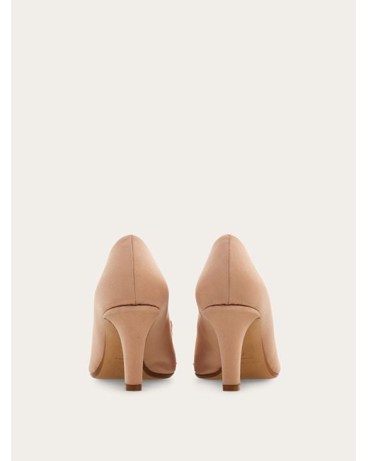 Ferragamo Natural Vara Bow Pump With Crystals