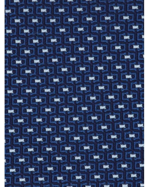 Ferragamo Blue Gancini Jacquard Tie for men