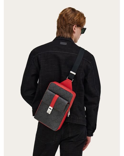Ferragamo Black Single-Strap Backpack for men