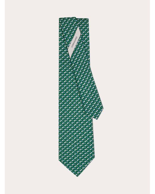 Ferragamo Green Margarita Print Silk Tie for men