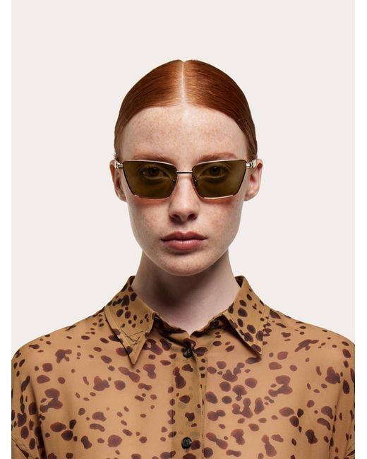 Ferragamo Natural Butterfly Frame Sunglasses