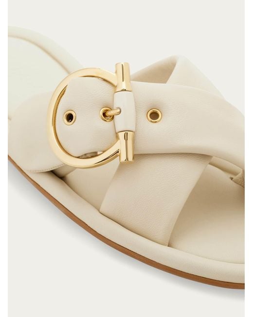 Ferragamo Natural Gancini Ornament Slide