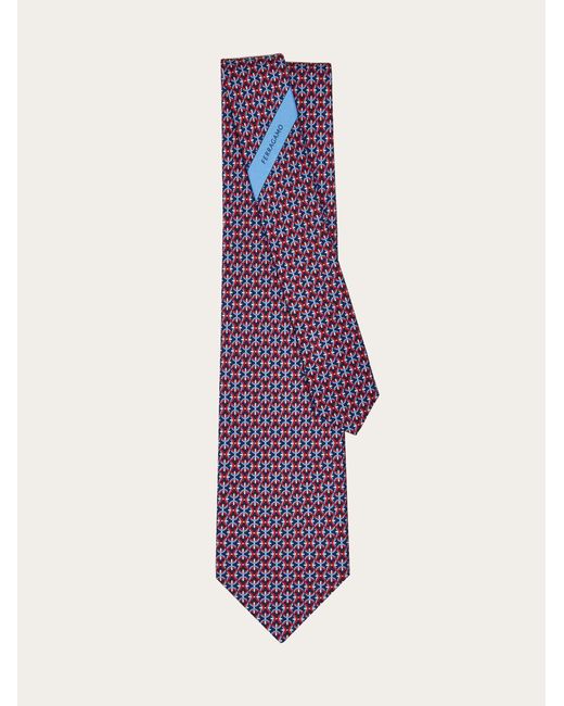 Hommes Cravate En Soie Imprimé Gancini Bleu Ferragamo pour homme en coloris Purple