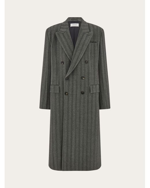 Uomo Cappotto Doppio Petto di Ferragamo in Gray da Uomo